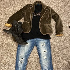 Boden Velvet Feeling Brown Blazer Jacket Size 8